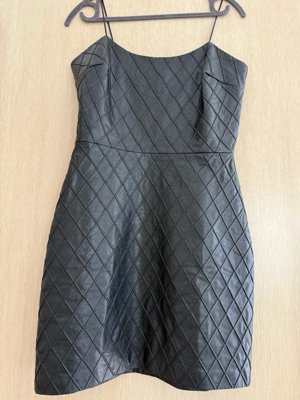 Amanda Uprichard Keisha Faux Leather Mini Dress in Black size S - Picture 5 of 8
